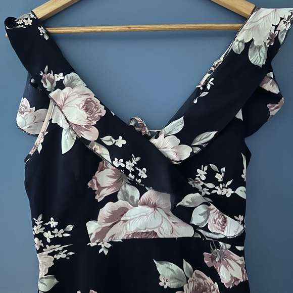 Gorgeous Desigual (European) Faux Wrap Navy Floral Peony Sleeveless Dress - Picture 2 of 4